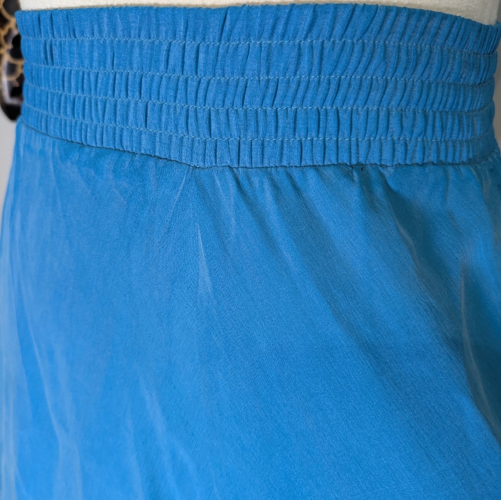 Vintage 80s Evan Picone Vibrant Teal Silk Maxi Skirt - Picture 5 of 10